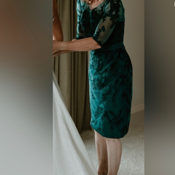 JJ’S HOUSE Emerald Green Fully Lined Cocktail / Special Occasion Dress US Sz 10 - Picture 10 of 11